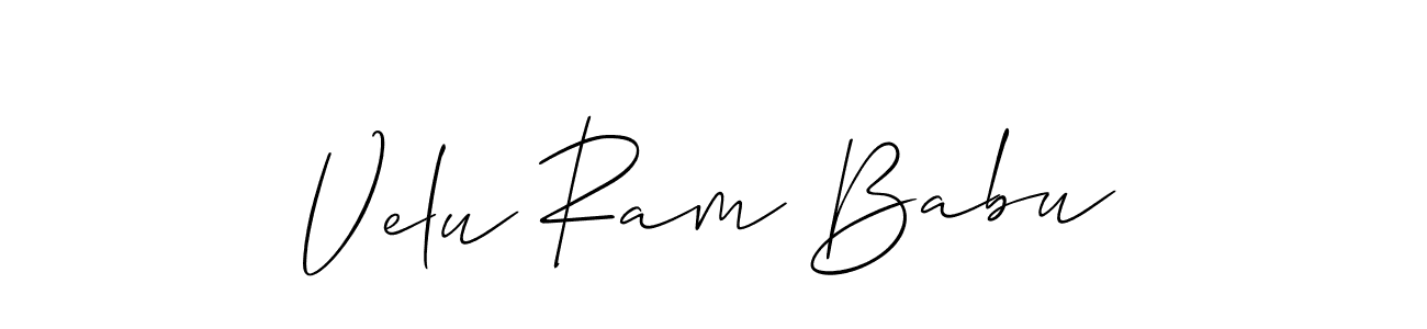 Design your own signature with our free online signature maker. With this signature software, you can create a handwritten (Allison_Script) signature for name Velu Ram Babu. Velu Ram Babu signature style 2 images and pictures png