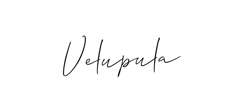 Make a beautiful signature design for name Velupula. With this signature (Allison_Script) style, you can create a handwritten signature for free. Velupula signature style 2 images and pictures png