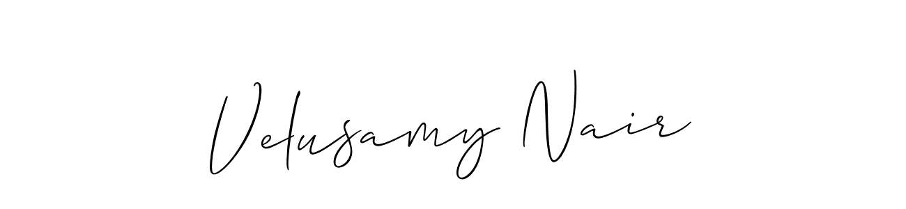 How to make Velusamy Nair signature? Allison_Script is a professional autograph style. Create handwritten signature for Velusamy Nair name. Velusamy Nair signature style 2 images and pictures png