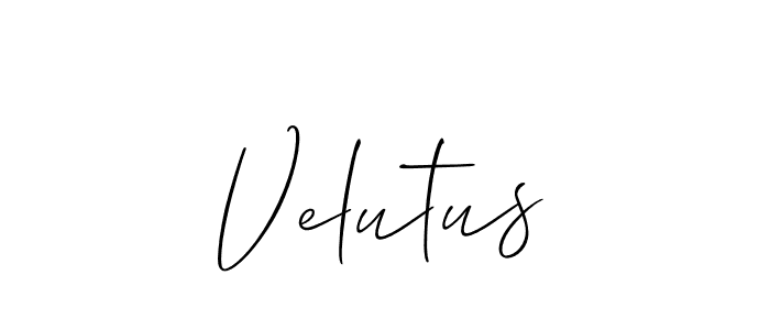 You should practise on your own different ways (Allison_Script) to write your name (Velutus) in signature. don't let someone else do it for you. Velutus signature style 2 images and pictures png