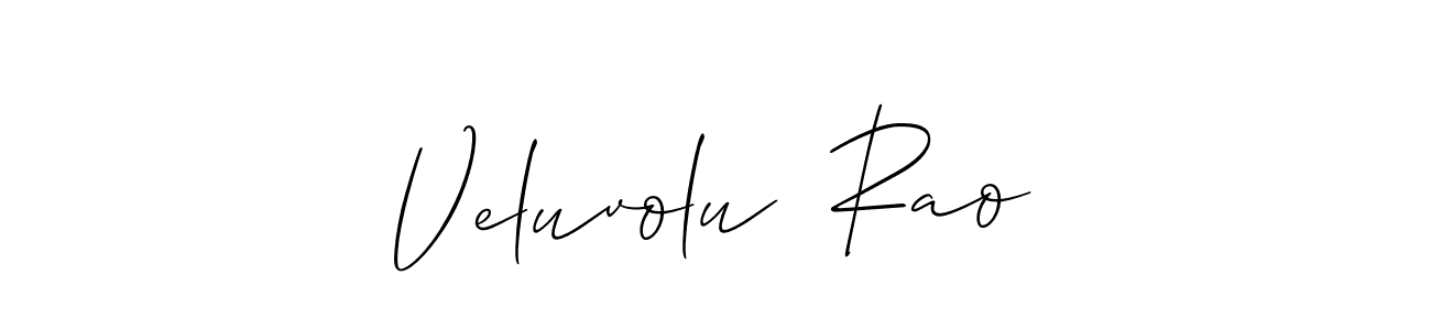 Use a signature maker to create a handwritten signature online. With this signature software, you can design (Allison_Script) your own signature for name Veluvolu  Rao. Veluvolu  Rao signature style 2 images and pictures png