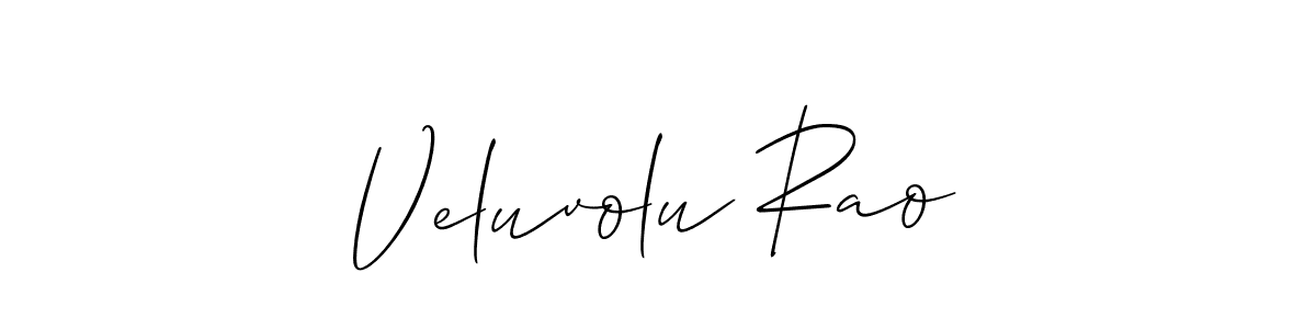 This is the best signature style for the Veluvolu Rao name. Also you like these signature font (Allison_Script). Mix name signature. Veluvolu Rao signature style 2 images and pictures png