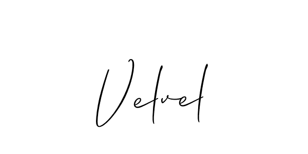 The best way (Allison_Script) to make a short signature is to pick only two or three words in your name. The name Velvel include a total of six letters. For converting this name. Velvel signature style 2 images and pictures png