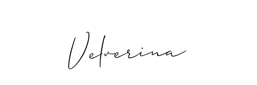 Design your own signature with our free online signature maker. With this signature software, you can create a handwritten (Allison_Script) signature for name Velverina. Velverina signature style 2 images and pictures png