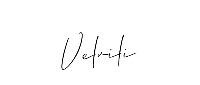 The best way (Allison_Script) to make a short signature is to pick only two or three words in your name. The name Velvili include a total of six letters. For converting this name. Velvili signature style 2 images and pictures png