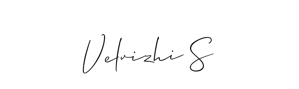 Use a signature maker to create a handwritten signature online. With this signature software, you can design (Allison_Script) your own signature for name Velvizhi S. Velvizhi S signature style 2 images and pictures png