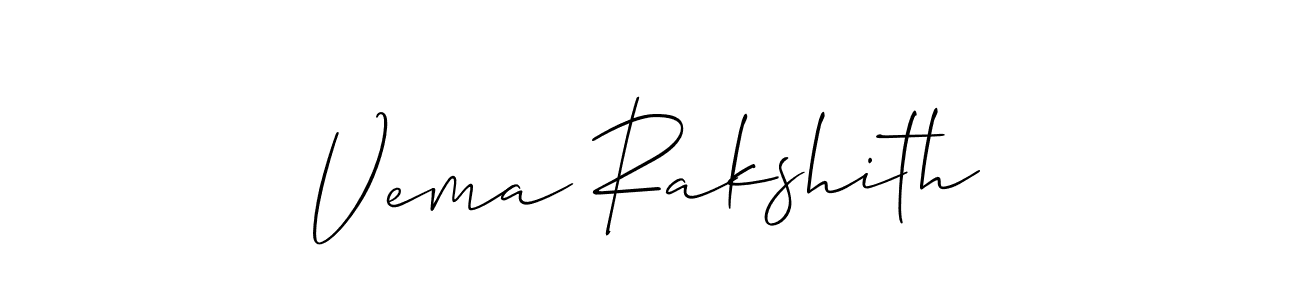 Also we have Vema Rakshith name is the best signature style. Create professional handwritten signature collection using Allison_Script autograph style. Vema Rakshith signature style 2 images and pictures png