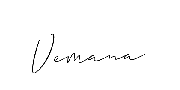 Use a signature maker to create a handwritten signature online. With this signature software, you can design (Allison_Script) your own signature for name Vemana. Vemana signature style 2 images and pictures png