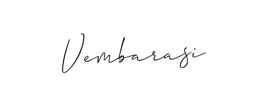 Make a beautiful signature design for name Vembarasi. With this signature (Allison_Script) style, you can create a handwritten signature for free. Vembarasi signature style 2 images and pictures png