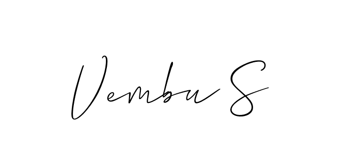 How to Draw Vembu S signature style? Allison_Script is a latest design signature styles for name Vembu S. Vembu S signature style 2 images and pictures png