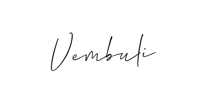 Once you've used our free online signature maker to create your best signature Allison_Script style, it's time to enjoy all of the benefits that Vembuli name signing documents. Vembuli signature style 2 images and pictures png