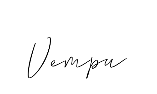 Use a signature maker to create a handwritten signature online. With this signature software, you can design (Allison_Script) your own signature for name Vempu. Vempu signature style 2 images and pictures png