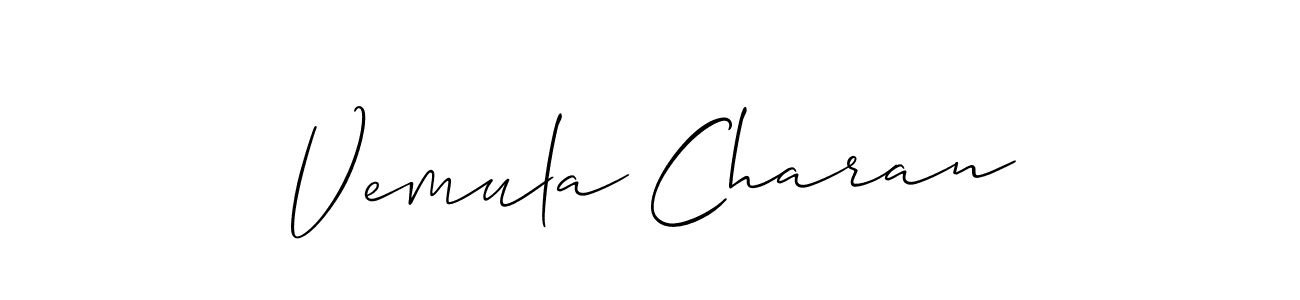 How to Draw Vemula Charan signature style? Allison_Script is a latest design signature styles for name Vemula Charan. Vemula Charan signature style 2 images and pictures png