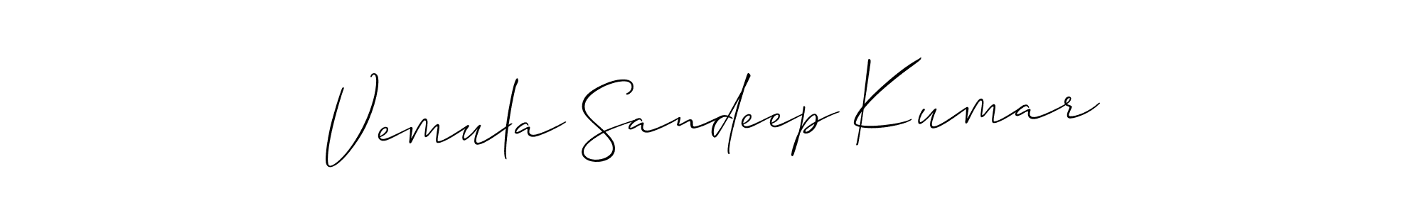 if you are searching for the best signature style for your name Vemula Sandeep Kumar. so please give up your signature search. here we have designed multiple signature styles  using Allison_Script. Vemula Sandeep Kumar signature style 2 images and pictures png