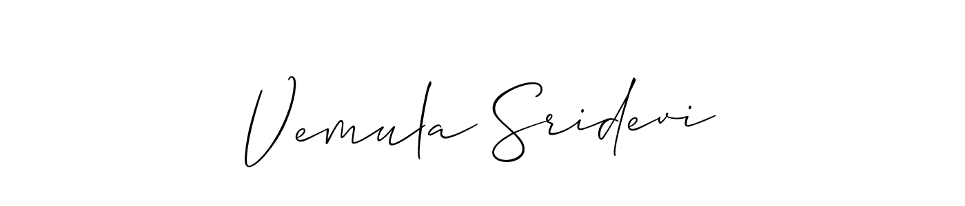 How to make Vemula Sridevi signature? Allison_Script is a professional autograph style. Create handwritten signature for Vemula Sridevi name. Vemula Sridevi signature style 2 images and pictures png