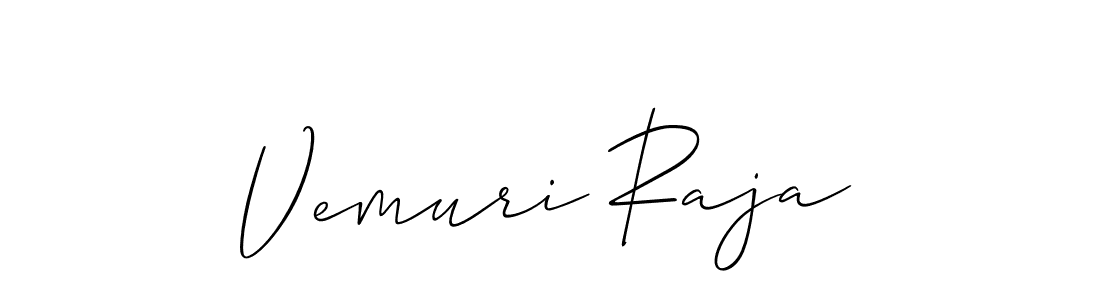 Also we have Vemuri Raja name is the best signature style. Create professional handwritten signature collection using Allison_Script autograph style. Vemuri Raja signature style 2 images and pictures png