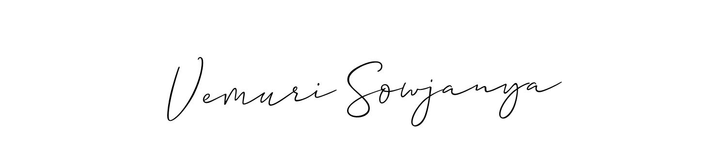 The best way (Allison_Script) to make a short signature is to pick only two or three words in your name. The name Vemuri Sowjanya include a total of six letters. For converting this name. Vemuri Sowjanya signature style 2 images and pictures png