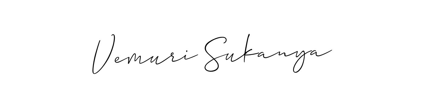 Design your own signature with our free online signature maker. With this signature software, you can create a handwritten (Allison_Script) signature for name Vemuri Sukanya. Vemuri Sukanya signature style 2 images and pictures png