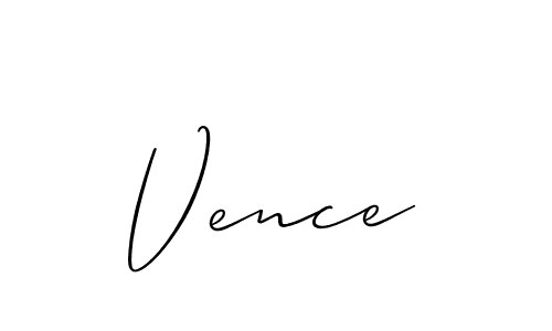 Vence stylish signature style. Best Handwritten Sign (Allison_Script) for my name. Handwritten Signature Collection Ideas for my name Vence. Vence signature style 2 images and pictures png