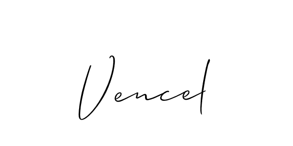 if you are searching for the best signature style for your name Vencel. so please give up your signature search. here we have designed multiple signature styles  using Allison_Script. Vencel signature style 2 images and pictures png