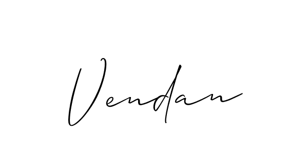 It looks lik you need a new signature style for name Vendan. Design unique handwritten (Allison_Script) signature with our free signature maker in just a few clicks. Vendan signature style 2 images and pictures png