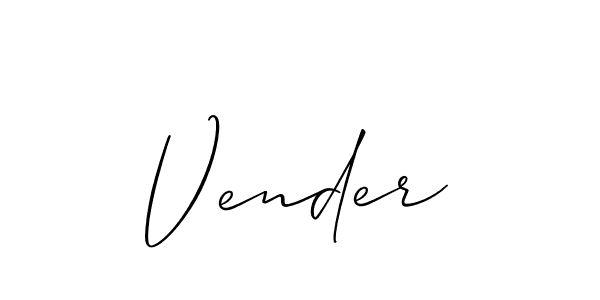 Use a signature maker to create a handwritten signature online. With this signature software, you can design (Allison_Script) your own signature for name Vender. Vender signature style 2 images and pictures png