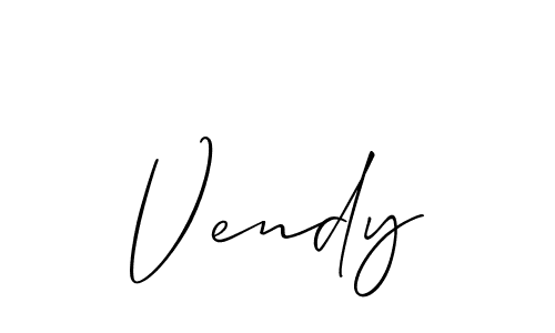 How to make Vendy name signature. Use Allison_Script style for creating short signs online. This is the latest handwritten sign. Vendy signature style 2 images and pictures png