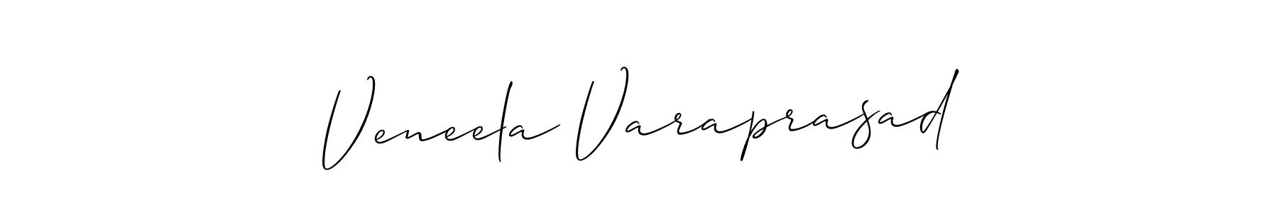 Use a signature maker to create a handwritten signature online. With this signature software, you can design (Allison_Script) your own signature for name Veneela Varaprasad. Veneela Varaprasad signature style 2 images and pictures png