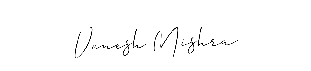 Allison_Script is a professional signature style that is perfect for those who want to add a touch of class to their signature. It is also a great choice for those who want to make their signature more unique. Get Venesh Mishra name to fancy signature for free. Venesh Mishra signature style 2 images and pictures png
