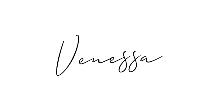 The best way (Allison_Script) to make a short signature is to pick only two or three words in your name. The name Venessa include a total of six letters. For converting this name. Venessa signature style 2 images and pictures png