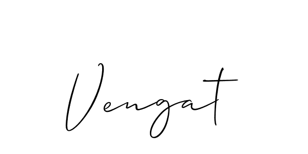 It looks lik you need a new signature style for name Vengat. Design unique handwritten (Allison_Script) signature with our free signature maker in just a few clicks. Vengat signature style 2 images and pictures png