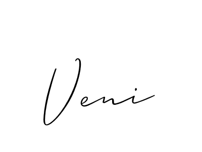 if you are searching for the best signature style for your name Veni. so please give up your signature search. here we have designed multiple signature styles  using Allison_Script. Veni signature style 2 images and pictures png