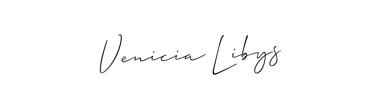 Also we have Venicia Libys name is the best signature style. Create professional handwritten signature collection using Allison_Script autograph style. Venicia Libys signature style 2 images and pictures png