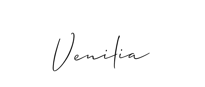 Allison_Script is a professional signature style that is perfect for those who want to add a touch of class to their signature. It is also a great choice for those who want to make their signature more unique. Get Venilia name to fancy signature for free. Venilia signature style 2 images and pictures png