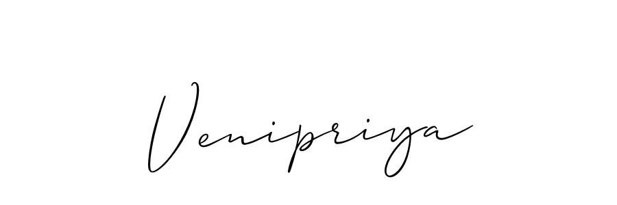 How to make Venipriya name signature. Use Allison_Script style for creating short signs online. This is the latest handwritten sign. Venipriya signature style 2 images and pictures png