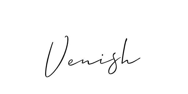 Use a signature maker to create a handwritten signature online. With this signature software, you can design (Allison_Script) your own signature for name Venish. Venish signature style 2 images and pictures png