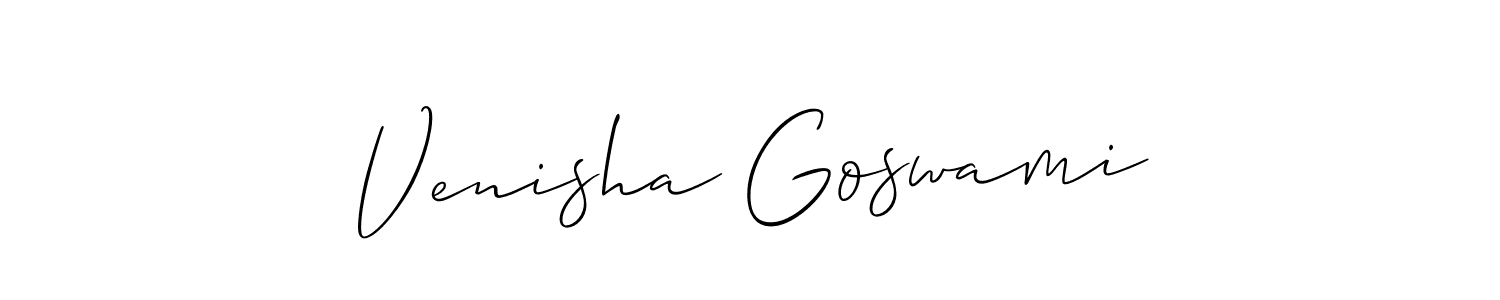 How to make Venisha Goswami signature? Allison_Script is a professional autograph style. Create handwritten signature for Venisha Goswami name. Venisha Goswami signature style 2 images and pictures png