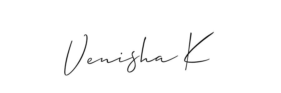 Make a short Venisha K signature style. Manage your documents anywhere anytime using Allison_Script. Create and add eSignatures, submit forms, share and send files easily. Venisha K signature style 2 images and pictures png