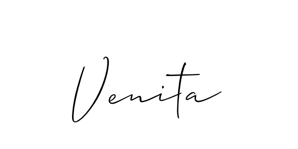 Make a beautiful signature design for name Venita. With this signature (Allison_Script) style, you can create a handwritten signature for free. Venita signature style 2 images and pictures png