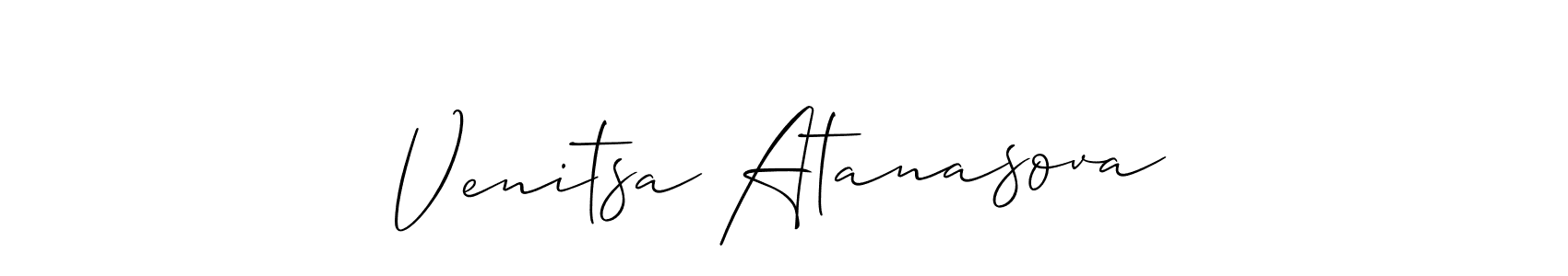 Venitsa Atanasova stylish signature style. Best Handwritten Sign (Allison_Script) for my name. Handwritten Signature Collection Ideas for my name Venitsa Atanasova. Venitsa Atanasova signature style 2 images and pictures png