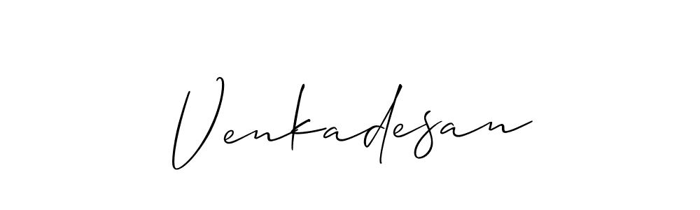 How to make Venkadesan signature? Allison_Script is a professional autograph style. Create handwritten signature for Venkadesan name. Venkadesan signature style 2 images and pictures png