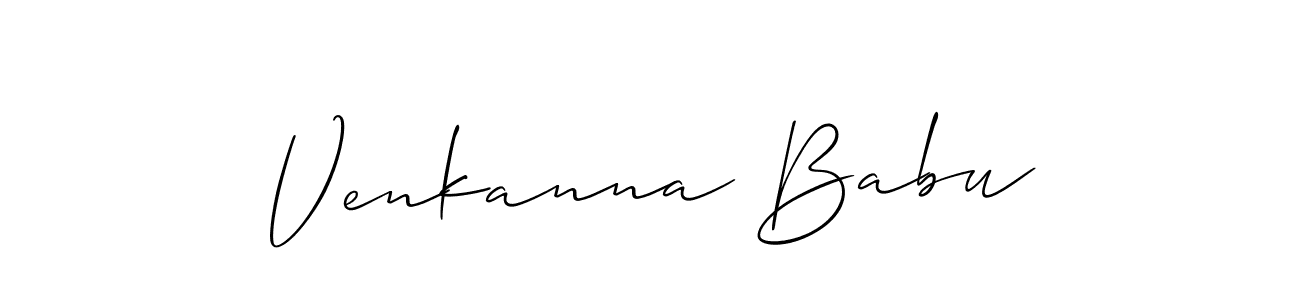 How to make Venkanna Babu name signature. Use Allison_Script style for creating short signs online. This is the latest handwritten sign. Venkanna Babu signature style 2 images and pictures png