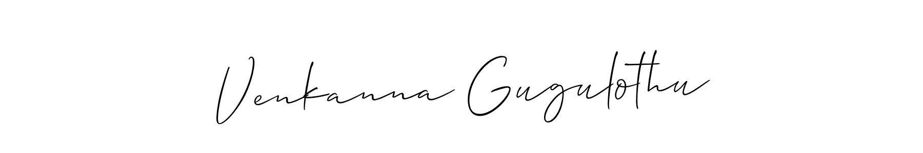 Make a short Venkanna Gugulothu signature style. Manage your documents anywhere anytime using Allison_Script. Create and add eSignatures, submit forms, share and send files easily. Venkanna Gugulothu signature style 2 images and pictures png