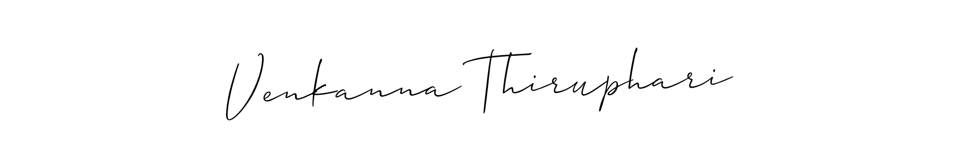 The best way (Allison_Script) to make a short signature is to pick only two or three words in your name. The name Venkanna Thiruphari include a total of six letters. For converting this name. Venkanna Thiruphari signature style 2 images and pictures png