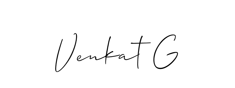 Make a beautiful signature design for name Venkat G. With this signature (Allison_Script) style, you can create a handwritten signature for free. Venkat G signature style 2 images and pictures png