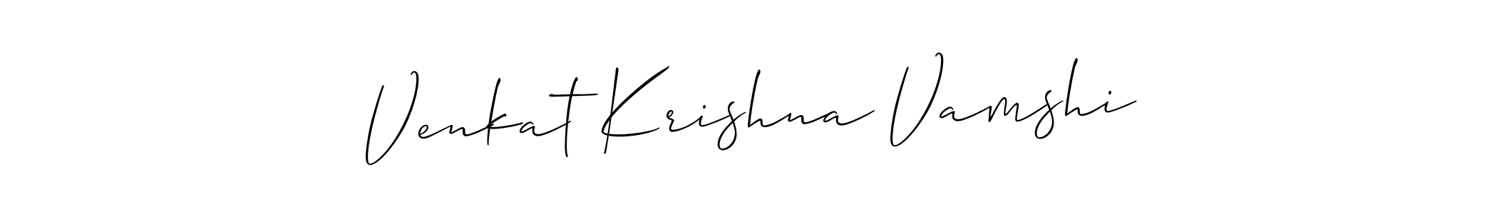 How to make Venkat Krishna Vamshi name signature. Use Allison_Script style for creating short signs online. This is the latest handwritten sign. Venkat Krishna Vamshi signature style 2 images and pictures png