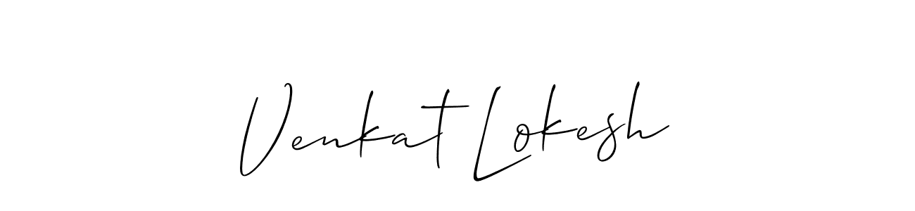 How to make Venkat Lokesh name signature. Use Allison_Script style for creating short signs online. This is the latest handwritten sign. Venkat Lokesh signature style 2 images and pictures png