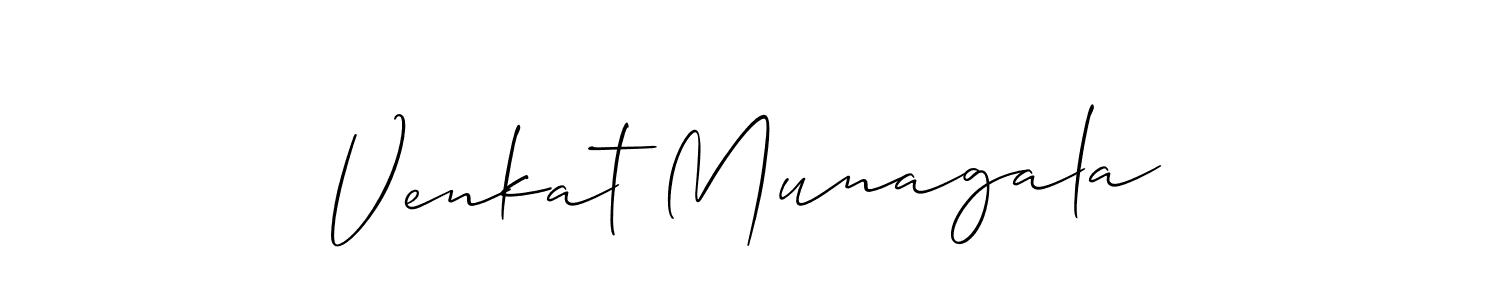 if you are searching for the best signature style for your name Venkat Munagala. so please give up your signature search. here we have designed multiple signature styles  using Allison_Script. Venkat Munagala signature style 2 images and pictures png