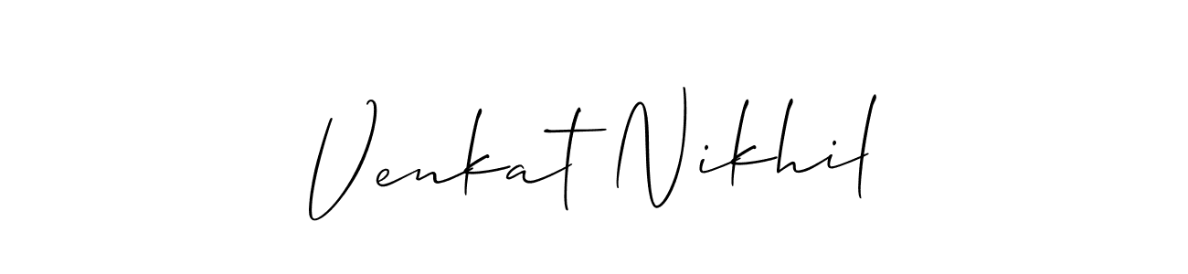 You can use this online signature creator to create a handwritten signature for the name Venkat Nikhil. This is the best online autograph maker. Venkat Nikhil signature style 2 images and pictures png