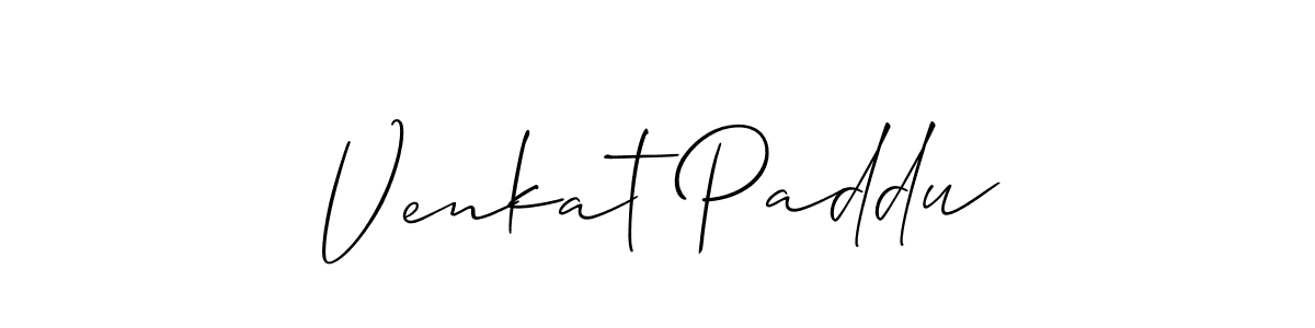 Make a beautiful signature design for name Venkat Paddu. With this signature (Allison_Script) style, you can create a handwritten signature for free. Venkat Paddu signature style 2 images and pictures png